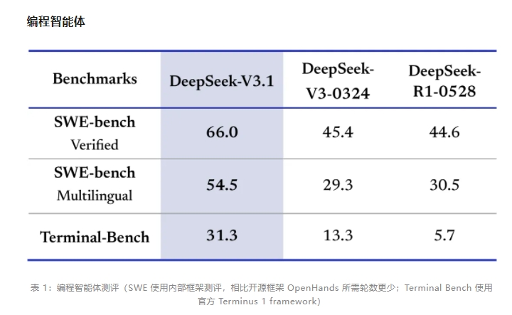 DeepSeek-V3.1發(fā)布：更高思考效率 更強(qiáng)Agent 能力